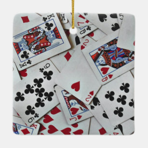 Ornamento De Cerâmica Jogando Cartões Jogos de Poker Rainha King