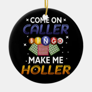 Ornamento De Cerâmica Jogo Da Loteria Bingo Jogadores Sortudos Vêm Em Mã