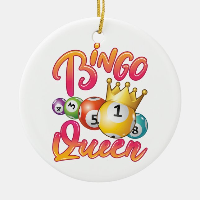 Ornamento De Cerâmica Jogo das Mulheres Rainhas do Bingo (Frente)