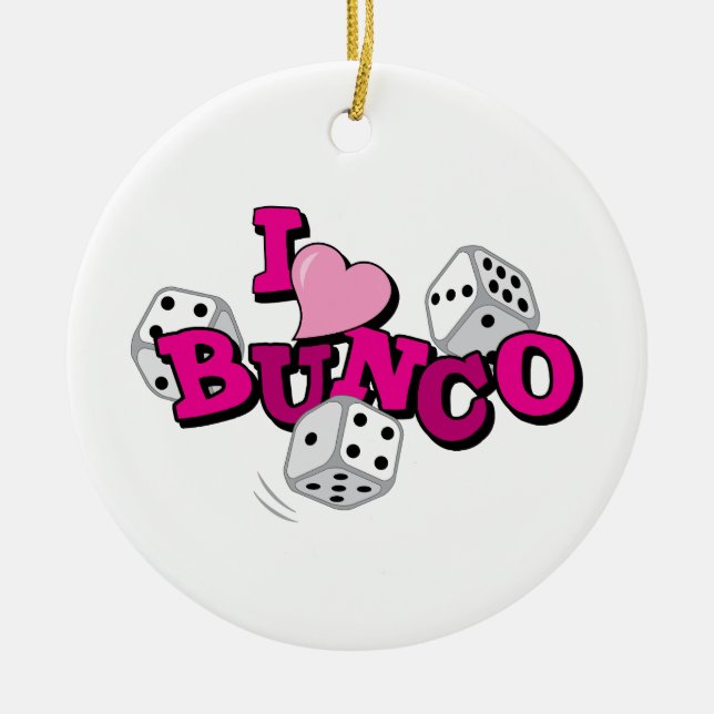 Ornamento De Cerâmica Jogo de Dados Bunco (Frente)
