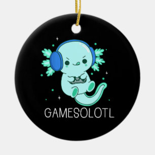 Ornamento De Cerâmica Jogos Kawaii Axolote Axolote Gamer