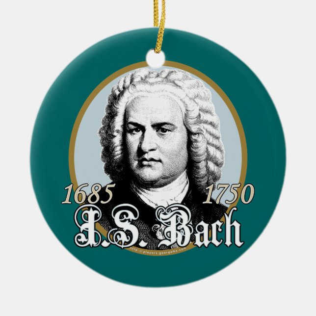 Ornamento De Cerâmica Johann Sebastian Bach (Frente)