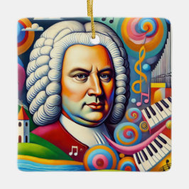 Ornamento De Cerâmica Johann Sebastian Bach Portrait