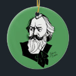 Ornamento De Cerâmica Johannes Brahms<br><div class="desc">Retrato gráfico do compositor</div>