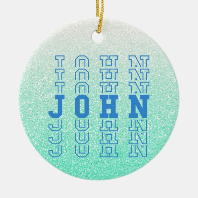 Ornamento De Cerâmica John Custom Boy Name (Frente)