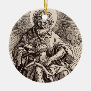 Ornamento De Cerâmica John, o Batista Segurando o Lamb