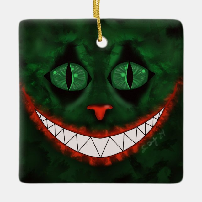 Ornamento De Cerâmica Joker Cheshire (Frente)