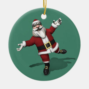 Ornamento De Cerâmica Jolly Balé Dancer Santa Claus