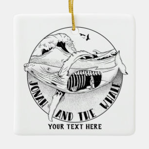 Ornamento De Cerâmica Jonah e a baleia