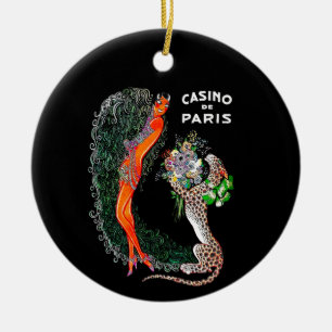 Ornamento De Cerâmica Josephine Baker Cheetah Jazz Age