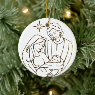 Ornamento De Cerâmica Jovem Jesus Natividade Cena de Natal