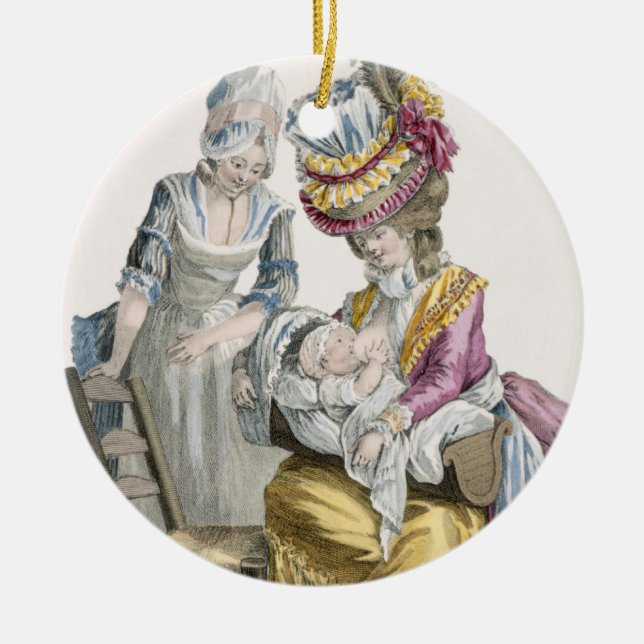 Ornamento De Cerâmica Jovem mulher em um vestido "um la Levite" que (Frente)