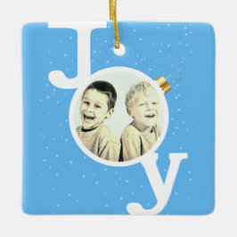 Ornamento De Cerâmica Joy Bauble SMS no céu azul Natal Holiday