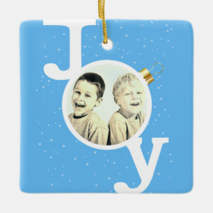 Ornamento De Cerâmica Joy Bauble SMS no céu azul Natal Holiday