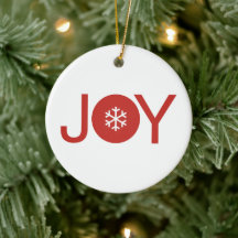 Joy Christmas Cerâmica Ornament