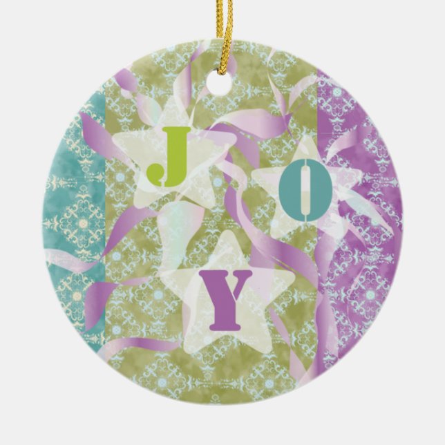 Ornamento De Cerâmica JOY Holiday Keepsasasasasasakornament (Frente)