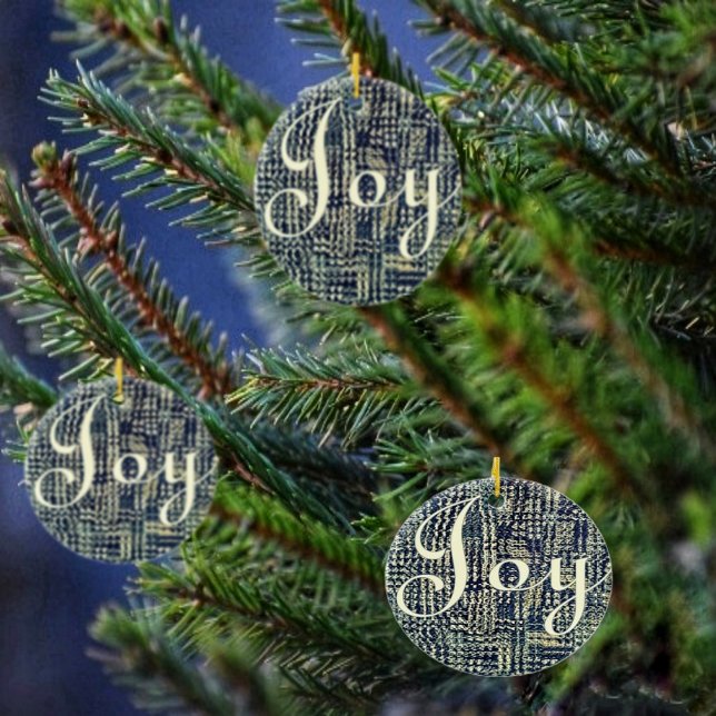 Ornamento De Cerâmica Joy Panes (This window-paned design, comes in several text versions, describing Christmas!)