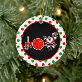 Ornamento De Cerâmica Joy Papais noeis de Natal Pickleball Paddle Red Ba