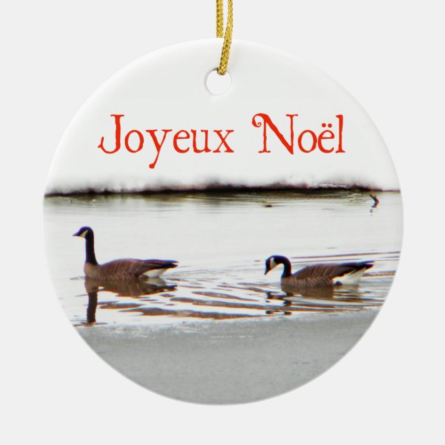 Ornamento De Cerâmica Joyeux Noё l - Honkers - Canada Geese (Frente)