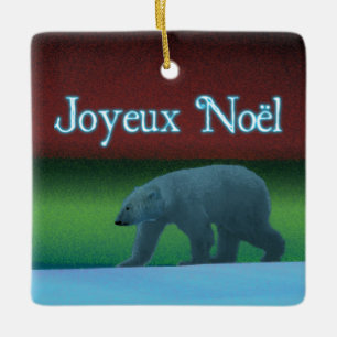Ornamento De Cerâmica Joyeux Noё l - Urso Polar das Luzes