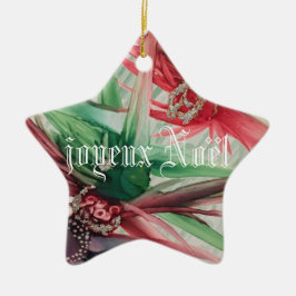 Ornamento De Cerâmica joyeux Noel/Feliz Natal em Francês