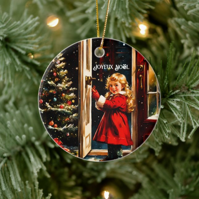 Ornamento De Cerâmica Joyeux Noël - garotinha (Árvore)