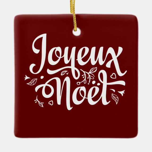 Ornamento De Cerâmica Joyeux Noel Red (Frente)