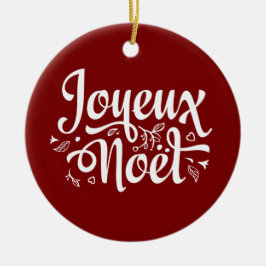 Ornamento De Cerâmica Joyeux Noel Red