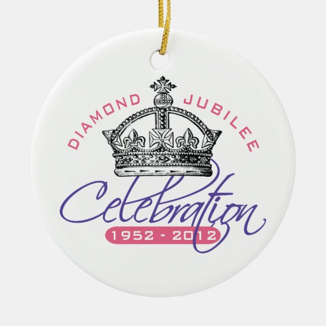 Ornamento De Cerâmica Jubileu de diamante britânico - lembrança real (Frente)