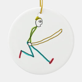 Ornamento De Cerâmica Jump Rope Skipping Stickman