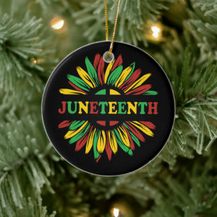 Ornamento De Cerâmica Junta Girassol Verde preto vermelho