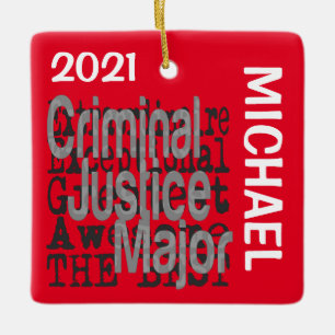 Ornamento De Cerâmica Justiça Penal Major Extraordinário PERSONALIZADO