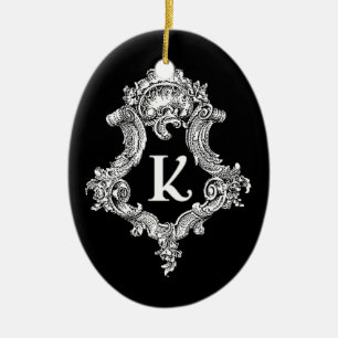 Ornamento De Cerâmica K Monograma Inicial