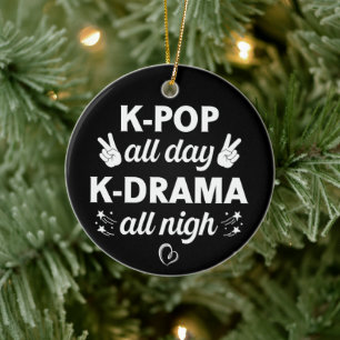 Ornamento De Cerâmica K-Pop O Dia Todo K-Drama A Noite Toda, Música Core