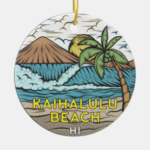 Ornamento De Cerâmica Kaihalulu Beach Hawaii Vintage