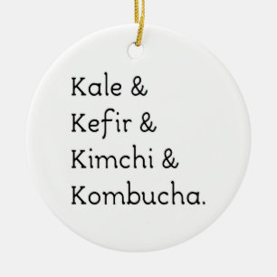 Ornamento De Cerâmica Kale Kefir Kimchi Kombucha