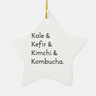 Ornamento De Cerâmica Kale Kefir Kimchi Kombucha