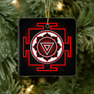 Ornamento De Cerâmica Kali Yantra
