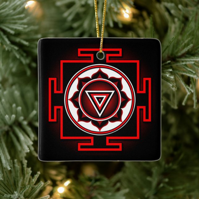 Ornamento De Cerâmica Kali Yantra (Árvore)