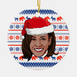 Ornamento De Cerâmica Kamala Harris Christmas