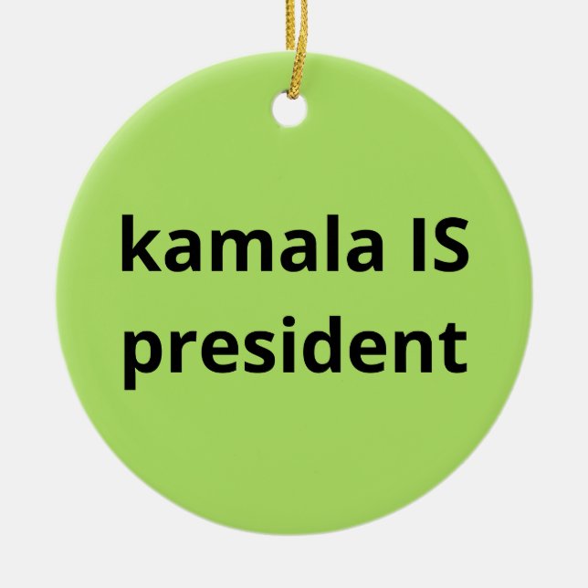 Ornamento De Cerâmica Kamala Harris é Presidente das Eleições 2024 (Frente)