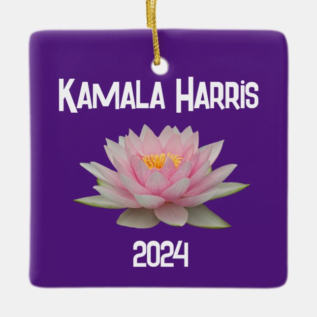 Ornamento De Cerâmica Kamala Harris Lotus 2024 (Frente)