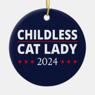 Ornamento De Cerâmica Kamala Harris - Mulher Gato Infantil 2024 III