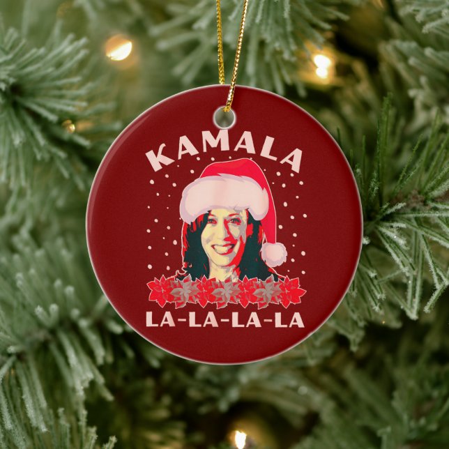 Ornamento De Cerâmica Kamala Harris Natal Ugly Sweater Gift (Árvore)