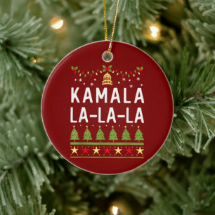 Ornamento De Cerâmica Kamala La La Funny Harris Christmas Ugly