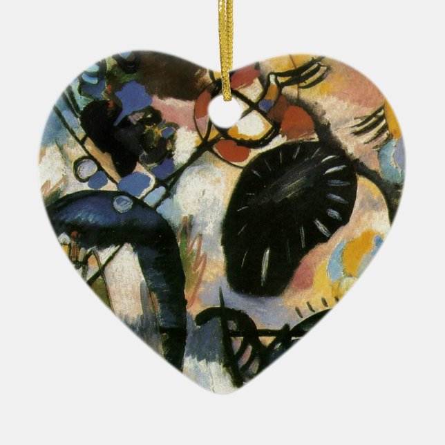 Ornamento De Cerâmica Kandinsky Black Spot Abstrato (Frente)