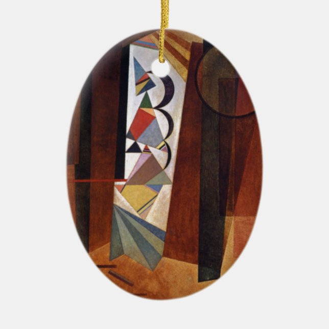 Ornamento De Cerâmica Kandinsky Development in Brown Abstrato Painting (Frente)