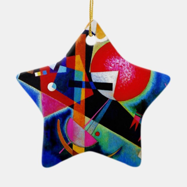 Ornamento De Cerâmica Kandinsky na pintura de Abstrato azul (Frente)