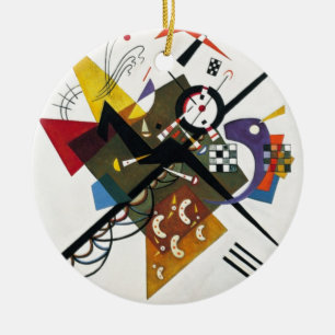 Ornamento De Cerâmica Kandinsky Na Pintura De Abstrato Branco
