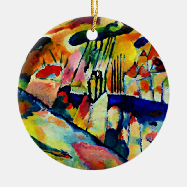 Ornamento De Cerâmica Kandinsky - Paisagem com Chuva (Frente)